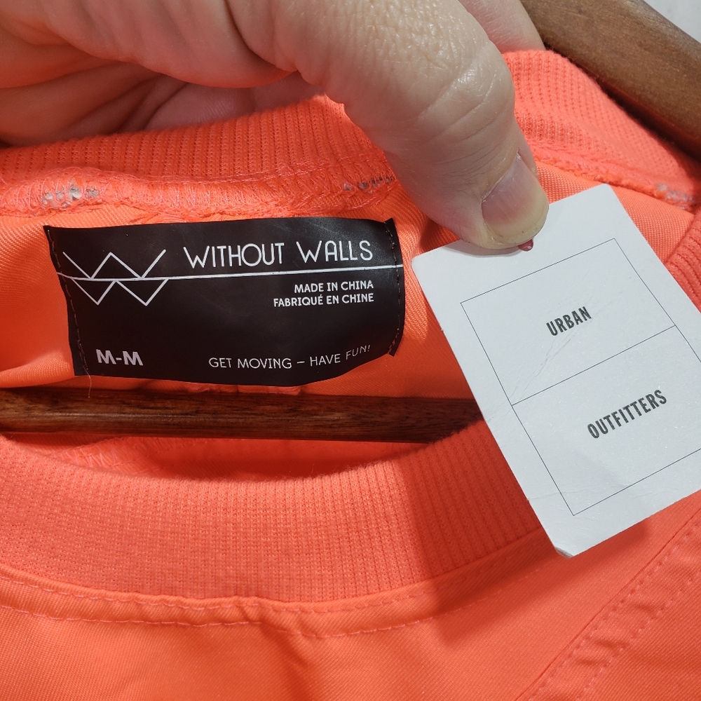 New! Without Walls UO Neon Orange Gray Cropped - Picture 4 of 7